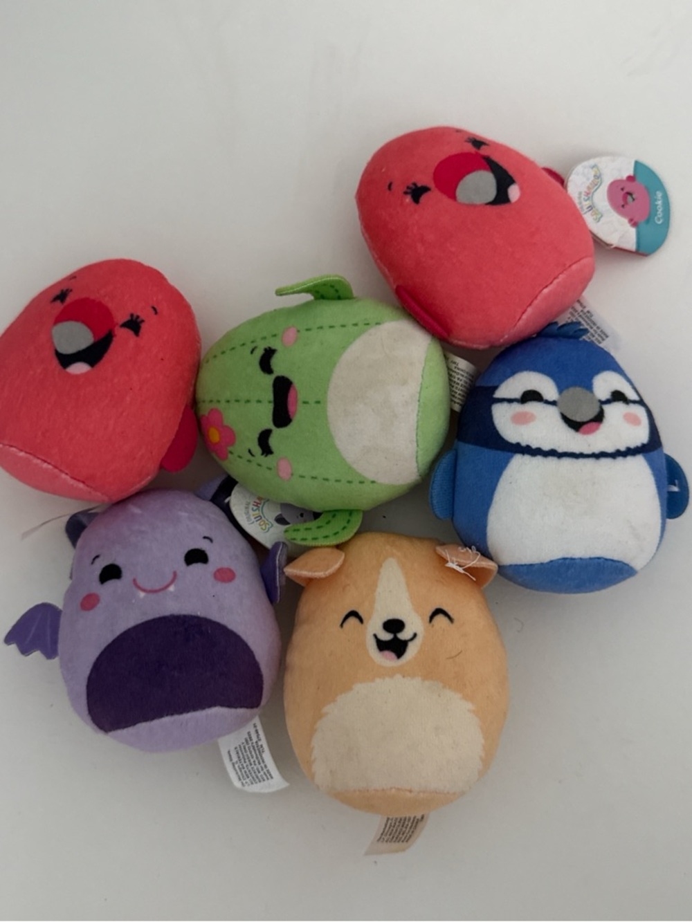 Squishmallows Mini Plush Pets Set - Red, Green, Blue, Purple, Peach